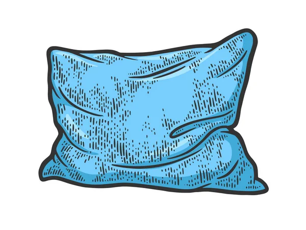 Rumpled pillow cushion color sketch vector — Vetor de Stock