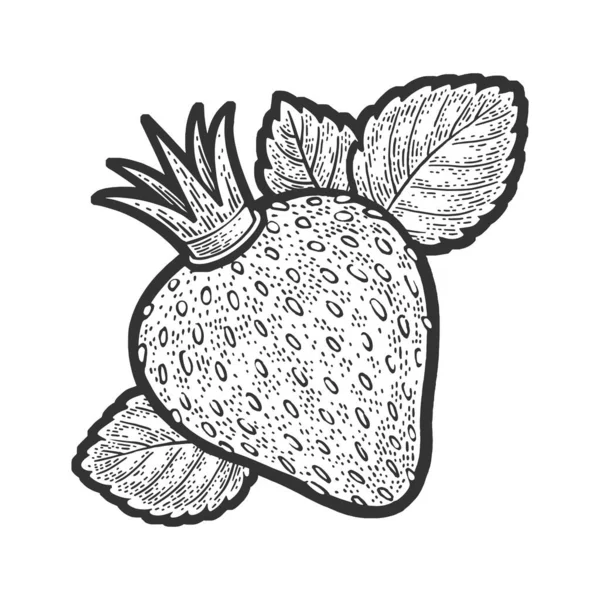 Fraise avec couronne royale croquis vecteur — Image vectorielle