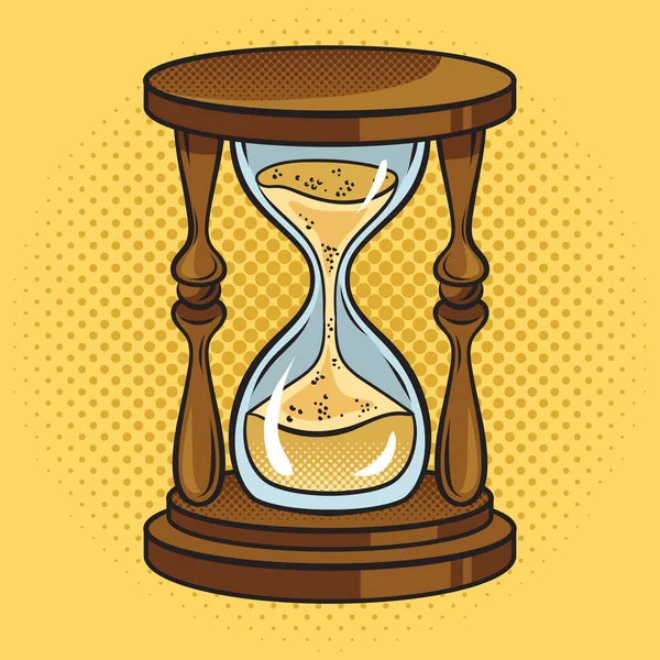 砂時計のポップアートレトロベクトルイラスト 漫画風模倣 — ストックベクタ