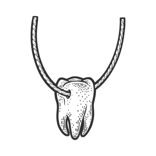 Порванный Зуб Рисунке Нитке Гравировкой Растровых Рисунков Дизайн Одежды Футболок — стоковое фото