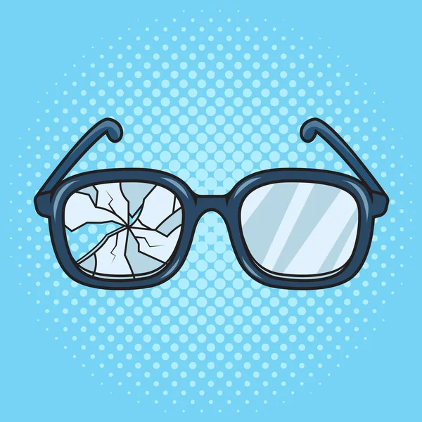 Kırık Gözlükler Pop Sanatının Retro Retro Raster Çizimi Çizgi Roman — Stok fotoğraf