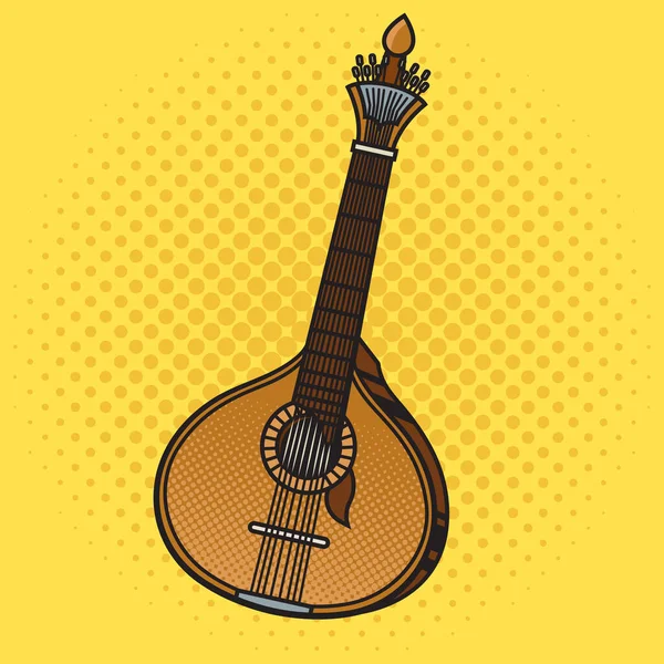 Portuguese Guitar Fado Pop Art Retro Raster Illustration Comic Book — Stockfoto