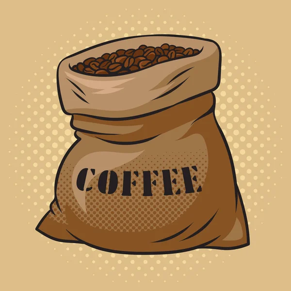 Tüte Kaffee Pinup Pop Art Retro Raster Illustration Nachahmung Comic — Stockfoto