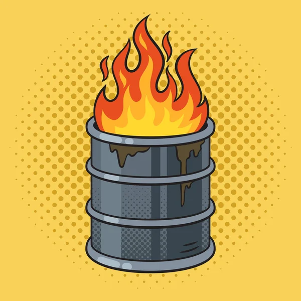 Ogień Lufie Pinup Pop Art Retro Wektor Ilustracji Imitacja Stylu — Wektor stockowy