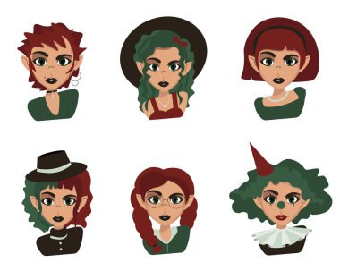  Farklı resimlerdeki bir elf karakterinin portresi