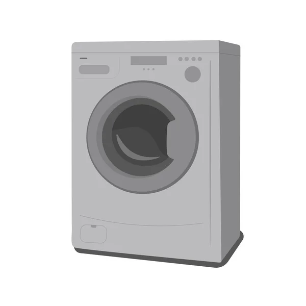 自動洗濯機グレー ベクトルグラフィック — ストックベクタ