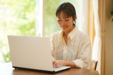 Female using a personal computer 