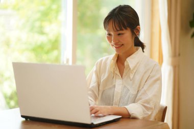 Female using a personal computer 