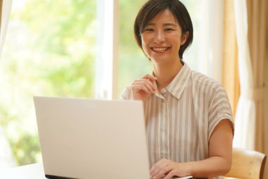 Female using a personal computer 
