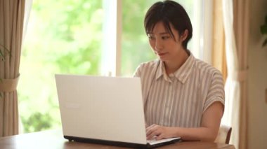Female using a personal computer 