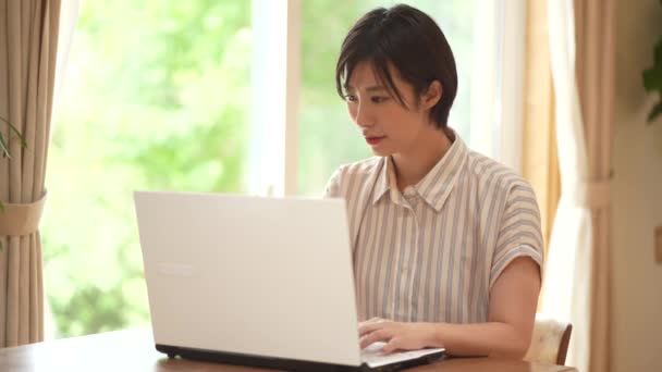 Female Using Personal Computer — Stockvideo