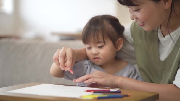 Çizilecek Ebeveyn Çocuk — Stok video