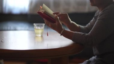 Female reading at home 