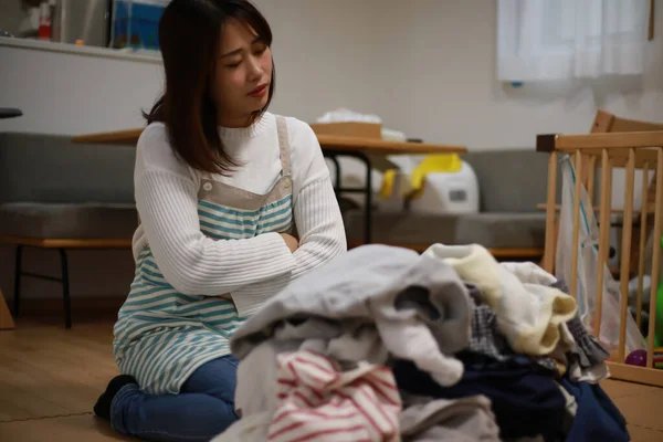 Woman Tired Housework — Stock Photo, Image