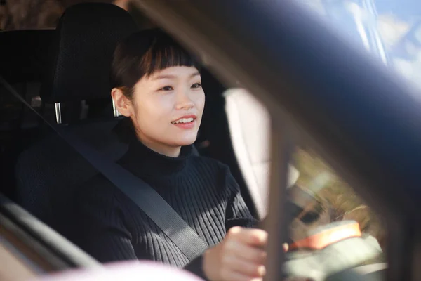Image Driving Woman — Fotografia de Stock