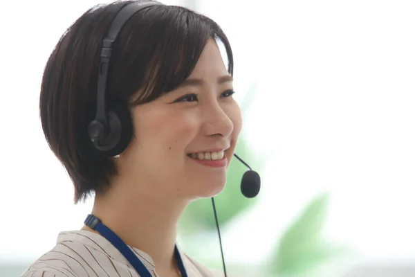 Female Employee Making Video Call — стоковое фото