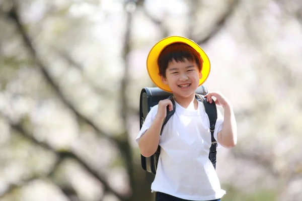 Słodkie Azji Chłopiec Plecak — Zdjęcie stockowe
