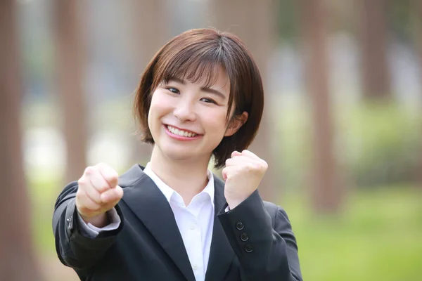 Retrato Feliz Mulher Negócios Asiática — Fotografia de Stock