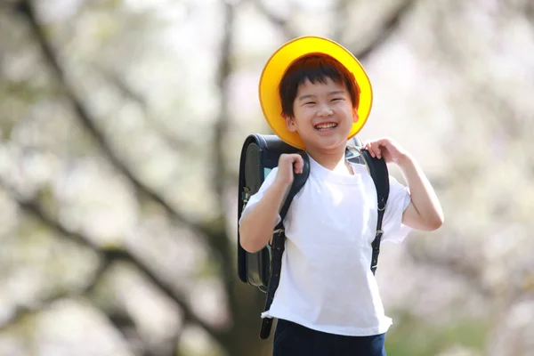 Słodkie Azji Chłopiec Plecak — Zdjęcie stockowe