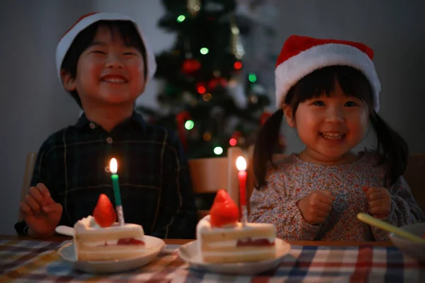 Bild Barn Nöjda Med Julen — Stockfoto