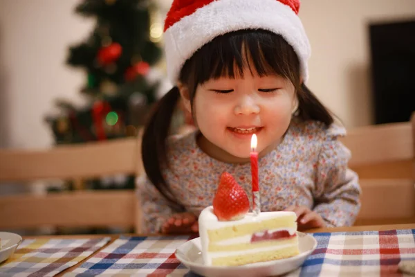 Söt Liten Flicka Njuter Jul — Stockfoto