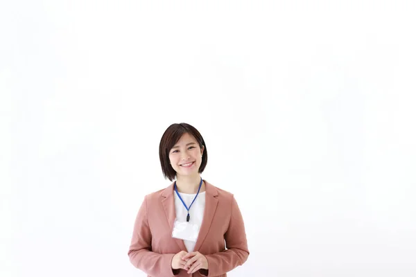 Ung Asiatisk Affärskvinna Isolerad Bakgrund — Stockfoto