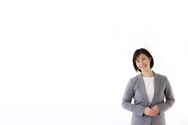 Junge Asiatische Geschäftsfrau Posiert Auf Isoliertem Hintergrund — Stockfoto