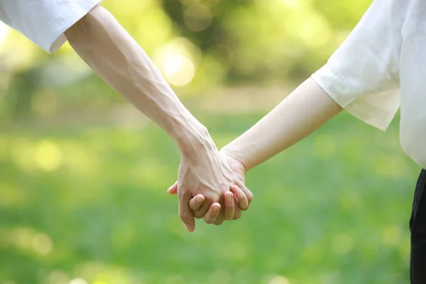 Hands Young Couple Close View — Stock Photo, Image