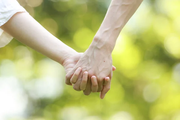 Hands Young Couple Close View — Stock Photo, Image