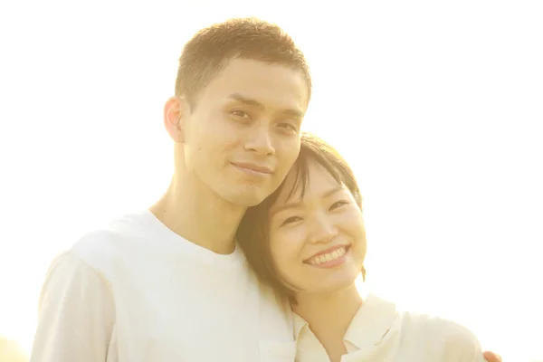 Retrato Bonito Asiático Casal — Fotografia de Stock