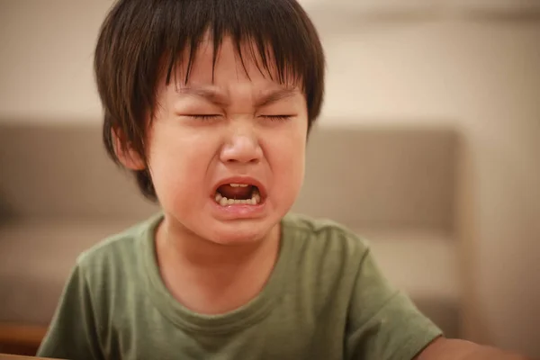 Bild Eines Weinenden Asiatischen Jungen — Stockfoto