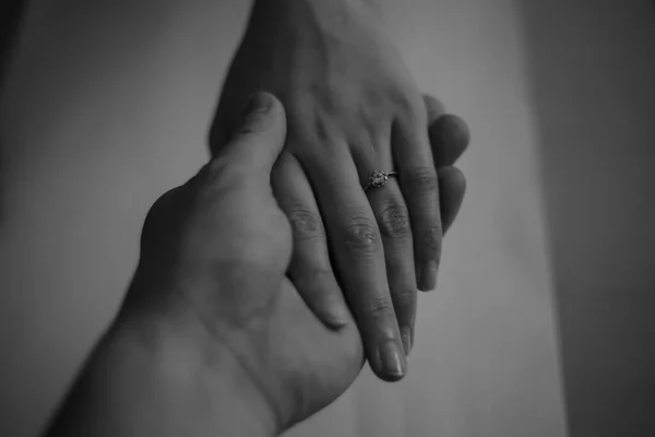 Bride Groom Holding Hands Close — Stock Photo, Image