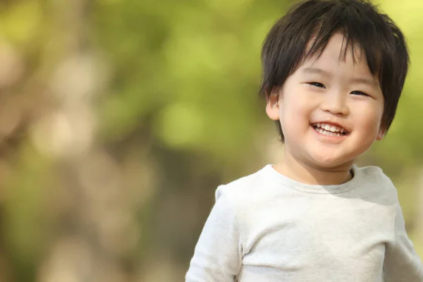 Cute Boy Ice Cream Outdoors — Stock Photo, Image