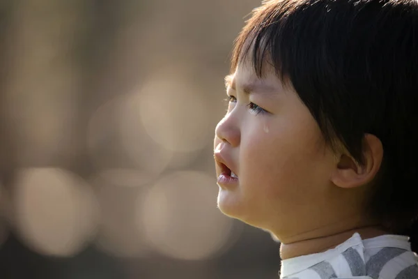 Азиатский Мальчик Плачет — стоковое фото