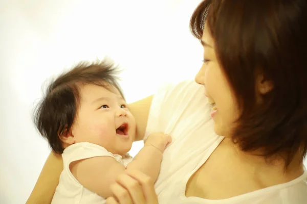 Young Asian Woman Her Baby — Stock Photo, Image