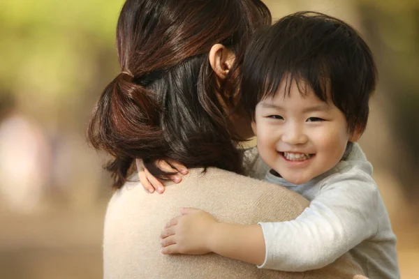 Retrato Asiático Mãe Com Pouco Filho — Fotografia de Stock