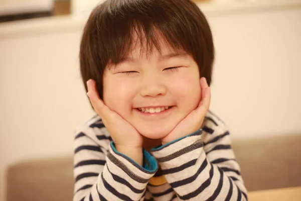 Portrait Cute Asian Little Boy Smiling — Stock Photo, Image