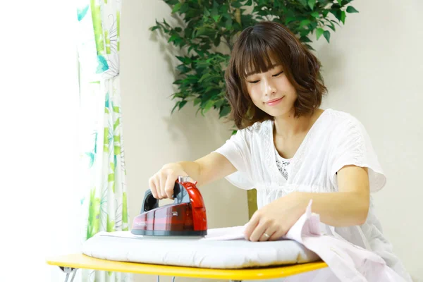 Image Woman Ironing — Stock Photo, Image