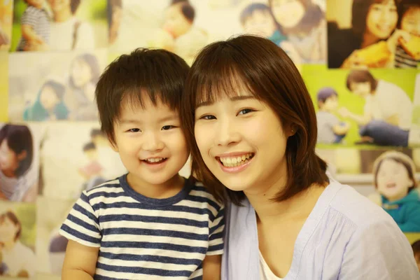 Portrait Asian Woman Her Happy Son — Stock Photo, Image