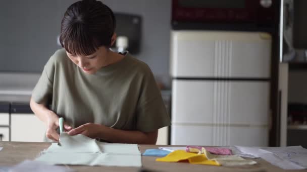 Asiático Moda Designer Corte Padrão Para Costura Artesanato Mão — Vídeo de Stock