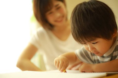 Anne ve oğul çizimi