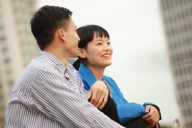 mutlu genç Asyalı Çift