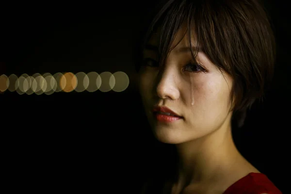 Gözyaşı Döken Bir Kadının Görüntüsü — Stok fotoğraf