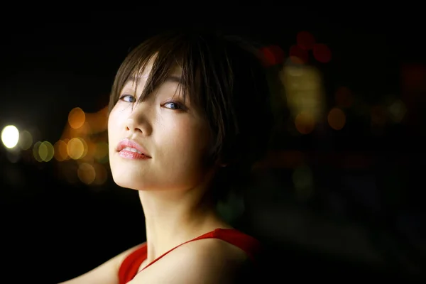 Retrato Jovem Bela Mulher Asiática — Fotografia de Stock