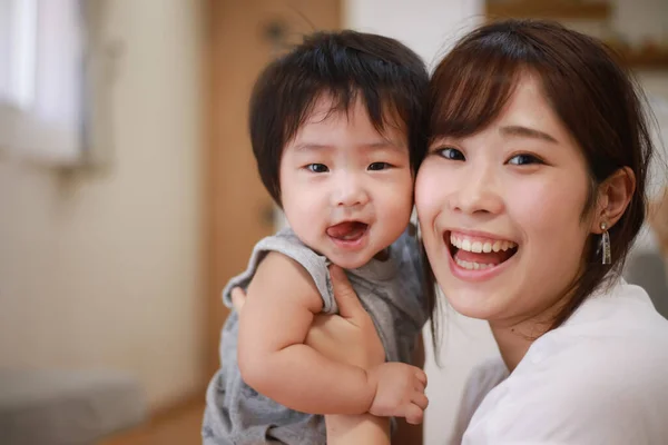 Ritratto Asiatica Madre Sua Figlia — Foto Stock