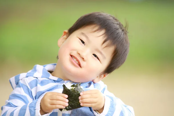 Happy Asian Boy Park — Stock Photo, Image