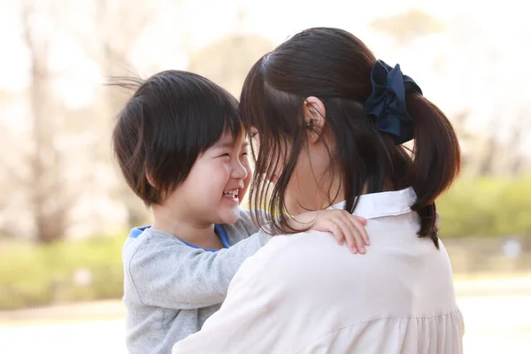 Portrait Happy Asian Mother Her Child — Stock Photo, Image