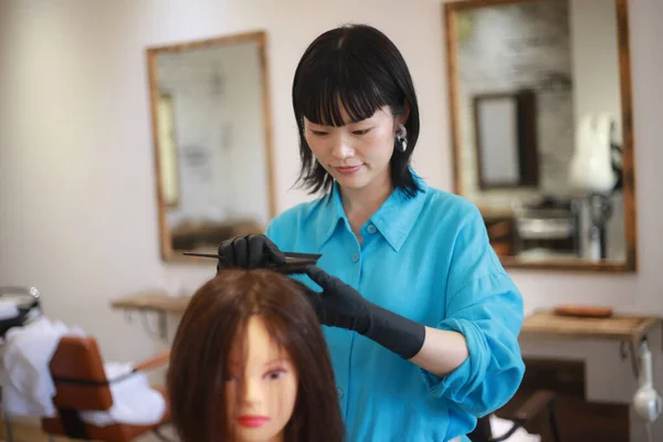 Перукарне Навчання Стилю Волосся Манікюру — стокове фото