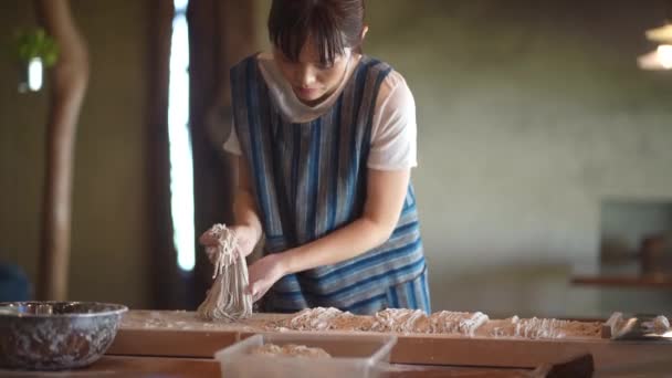 Fazendo Processo Tradicional Comida Japonesa — Vídeo de Stock