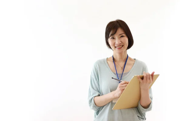 Female Employee Binder — Stock Photo, Image